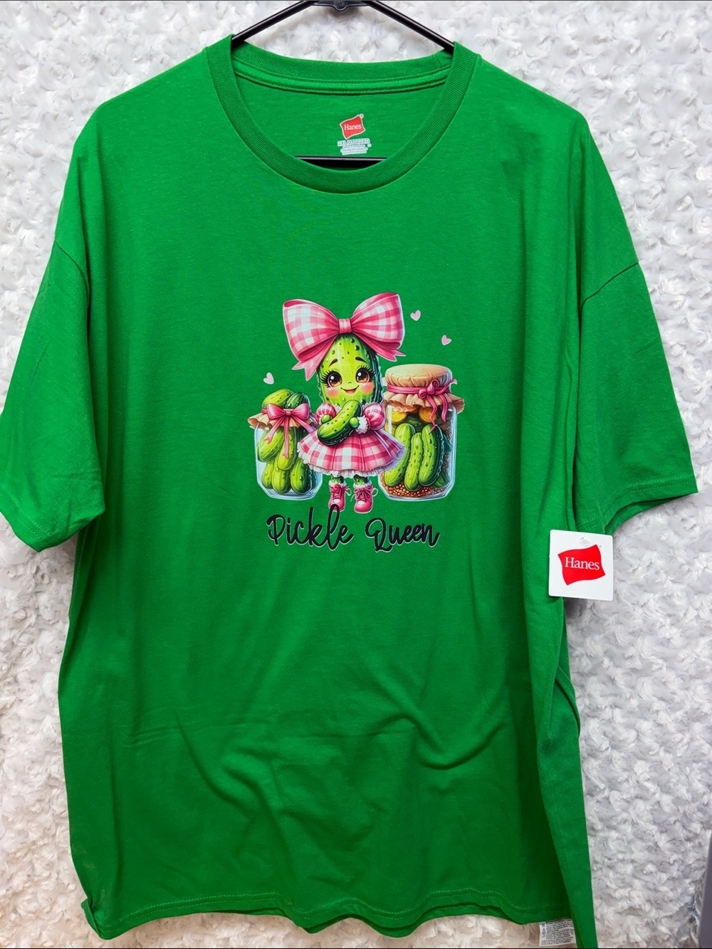Hanes unisex 2xl tagless Green 'Pickle Queen' Graphic Tee